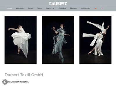 Website von Taubert Textil GmbH
