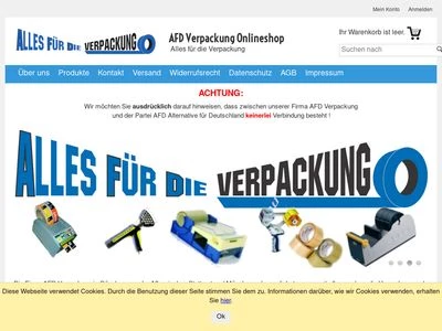 Website von AFD Verpackung Inh. Dipl. oec. Nicole Eberle e.K.
