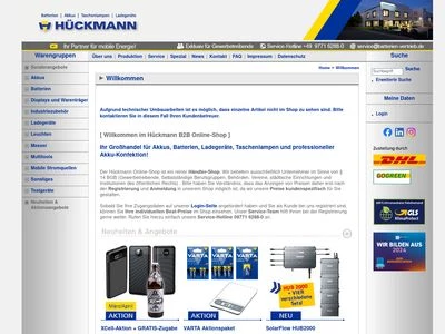 Website von Batterien-Vertrieb Winfried Hückmann GmbH