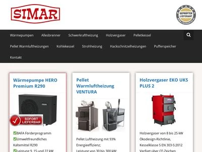 Website von SIMAR Heizkessel GmbH