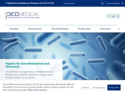 Website von PICO-Medical GmbH