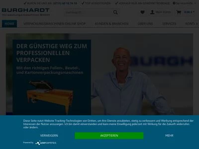 Website von Burghardt Verpackungsmaschinen GmbH