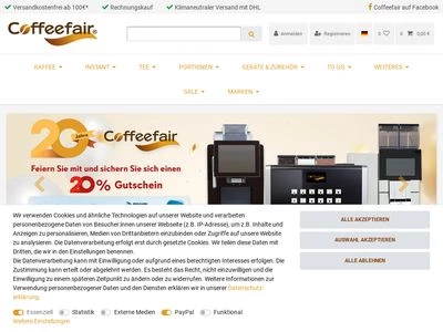 Website von coffeefair.de