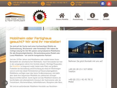 Website von HGB-Mobilheime GmbH