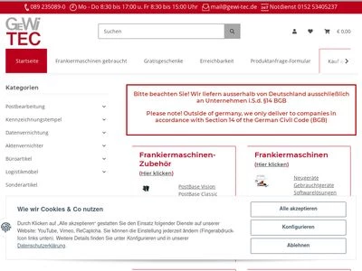 Website von GeWi.Tec GmbH