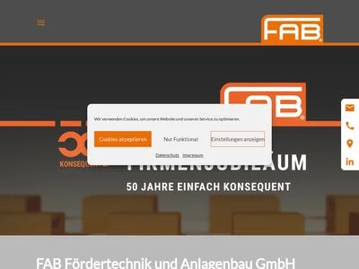 Website von FAB Fördertechnik und Anlagenbau GmbH