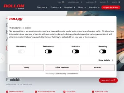 Website von ROLLON GmbH