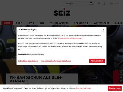 Website von Seiz Technical Gloves GmbH