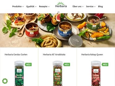 Website von Herbaria Kräuterparadies GmbH