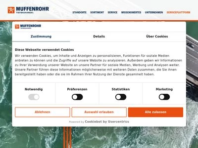 Website von Muffenrohr Tiefbauhandel GmbH