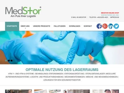 Website von Medstor GmbH