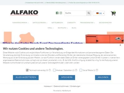 Website von Alfako GmbH