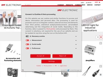 Website von ipf electronic gmbh