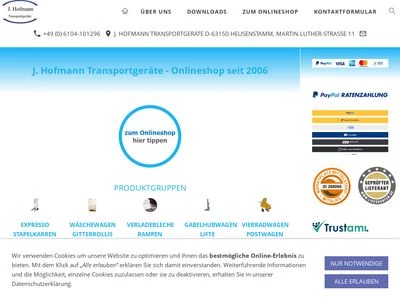 Website von J. Hofmann Transportgeräte