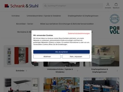 Website von Schrank und Stuhl
