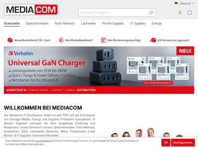 Website von MediaCom IT-Distribution GmbH