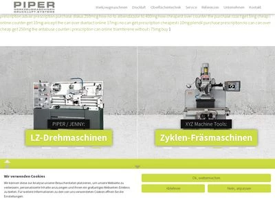 Website von Piper GmbH Werkzeugmaschinen