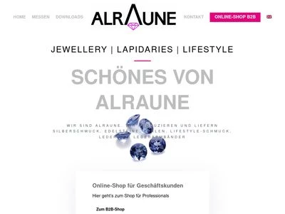 Website von Alraune Lapidaries Edelstein Handels GmbH