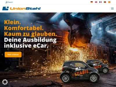 Website von UnionStahl GmbH