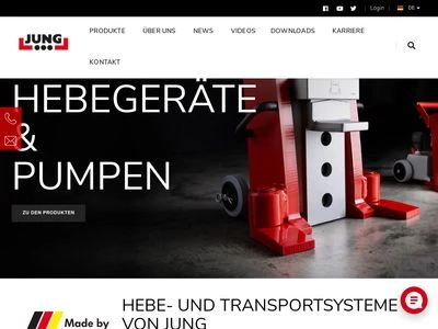 Website von JUNG Hebe- und Transporttechnik GmbH