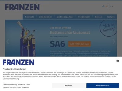 Website von Johannes Franzen GmbH & Co. KG