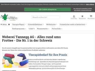 Website von Weberei Tannegg AG