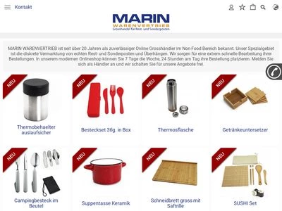 Website von MARIN WARENVERTRIEB