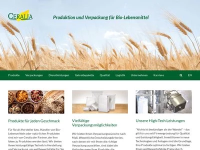 Website von Ceralia Getreideprodukte GmbH