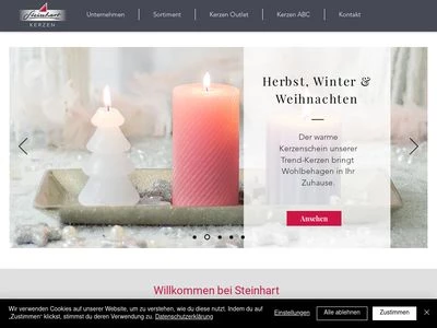 Website von Gebr. Steinhart Wachswarenfabrik GmbH & Co. KG
