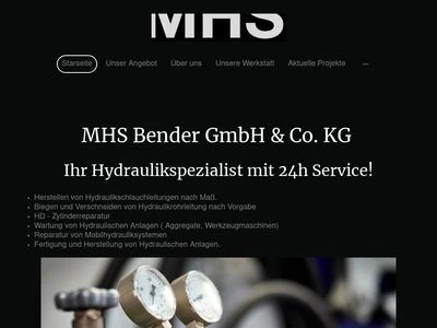 Website von MHS GmbH & Co.KG Mescheder Hydraulik Service