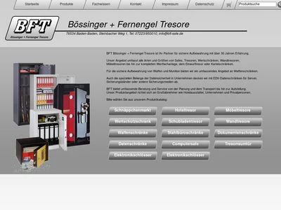 Website von Bössinger + Fernengel Tresore