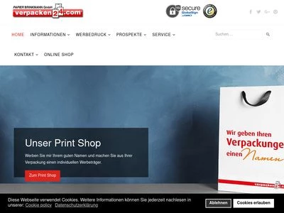 Website von Papier Brinkmann GmbH