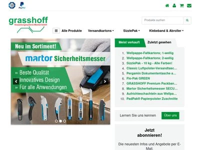 Website von Grasshoff Verpackungssysteme Maintal GmbH