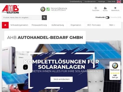 Website von AHB Autohandel-Bedarf GmbH