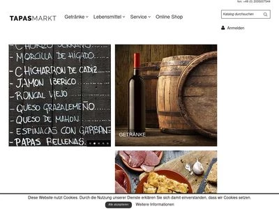 Website von Tapas Markt