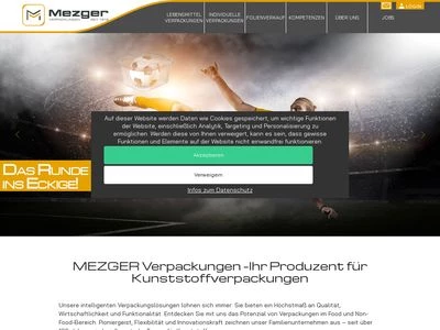 Website von Mezger Verpackungen GmbH & Co. KG