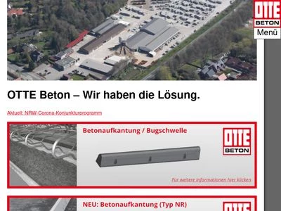 Website von Otte Beton GmbH