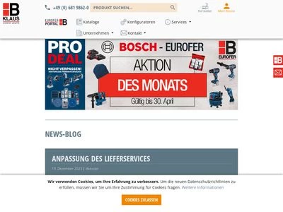 Website von Klaus Baubeschläge GmbH