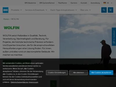 Website von WOLFIN Bautechnik GmbH