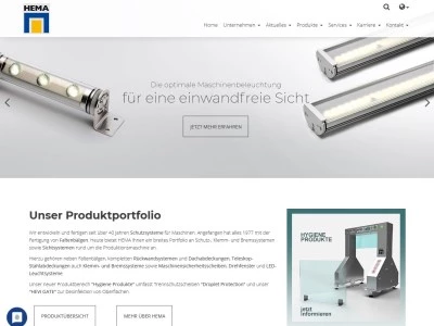 Website von HEMA Maschinen- und Apparateschutz GmbH