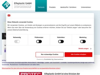 Website von Elfeplastic GmbH