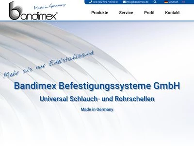 Website von Bandimex Befestigungssysteme GmbH