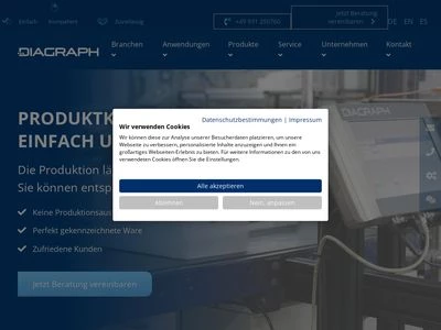 Website von ITW Diagraph GmbH