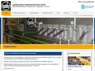 Website von AAGM Aalener Gießereimaschinen GmbH