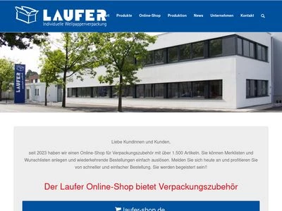 Website von Laufer Verpackungen GmbH & Co. KG
