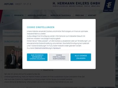 Website von H. Hermann Ehlers GmbH