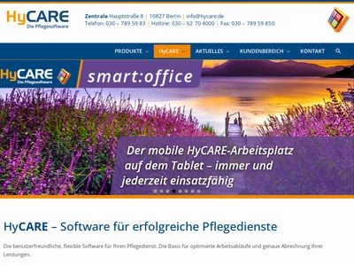 Website von HyCARE GmbH