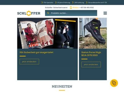 Website von SCHLOFFER ARBEITSSCHUTZ GMBH
