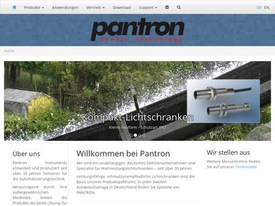 Website von Pantron Instruments GmbH