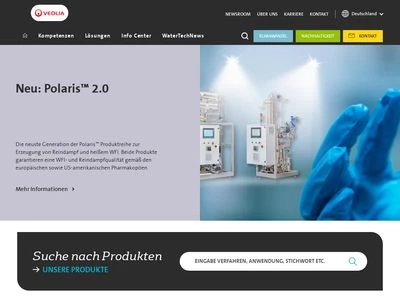 Website von Veolia Water Technologies Deutschland GmbH